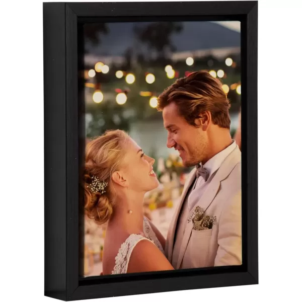 imageKate and Laurel Sylvie Custom Printed Framed Canvas Wall Art 14x265 Dark Gray Personal Canvas Print with Your Photos for Living Room Gallery Wall Decor  Printed and Hand Framed in the USABlack