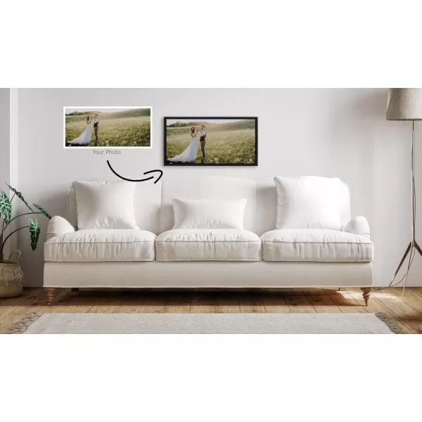 imageKate and Laurel Sylvie Custom Printed Framed Canvas Wall Art 14x265 Dark Gray Personal Canvas Print with Your Photos for Living Room Gallery Wall Decor  Printed and Hand Framed in the USABlack