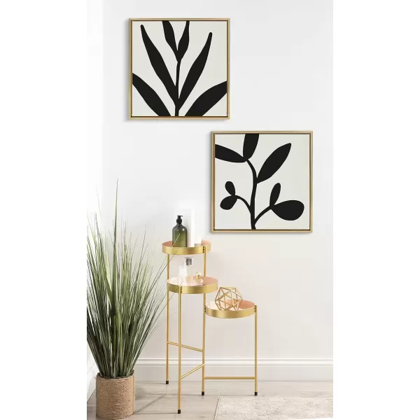 imageKate and Laurel Sylvie Modern Botanical Neutral Abstract 1 Framed Canvas Wall Art by The Creative Bunch Studio 22x22 Natural Decorative Botanical Print for WallGold