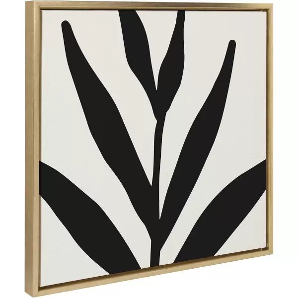 imageKate and Laurel Sylvie Modern Botanical Neutral Abstract 1 Framed Canvas Wall Art by The Creative Bunch Studio 22x22 Natural Decorative Botanical Print for WallGold