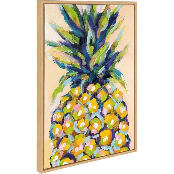 imageKate and Laurel Sylvie Pineapple Study No 2 Framed Canvas Wall Art by Rachel Christopoulos 23x33 NaturalNatural