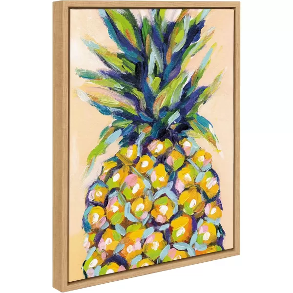 imageKate and Laurel Sylvie Pineapple Study No 2 Framed Canvas Wall Art by Rachel Christopoulos 23x33 NaturalNatural