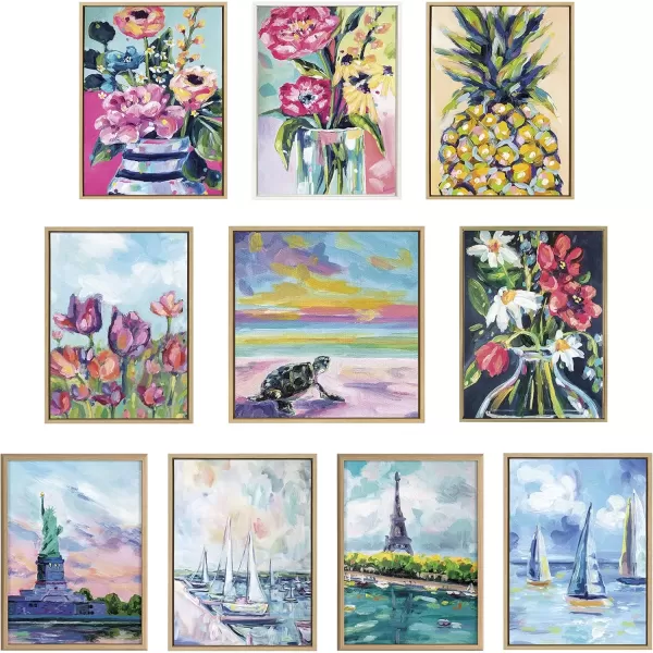 imageKate and Laurel Sylvie Pineapple Study No 2 Framed Canvas Wall Art by Rachel Christopoulos 23x33 NaturalNatural
