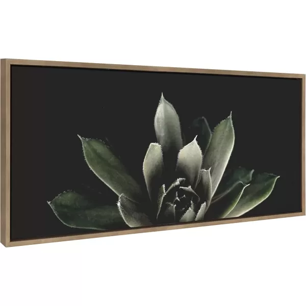 imageKate and Laurel Sylvie Salutation Framed Canvas Wall Art by Emiko and Mark Franzen of F2Images 18x40 Natural Dramatic Dark Botanical Plant Art for WallGold