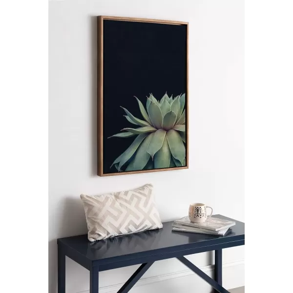 imageKate and Laurel Sylvie Succulent Plant Framed Canvas Wall Art Botanical Green with Black Background 23x33 GoldGold