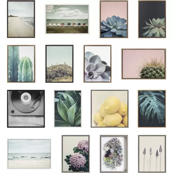 imageKate and Laurel Sylvie Tree Rings Framed Linen Textured Canvas Wall Art by Emiko and Mark Franzen of F2Images 30x30 Natural Decorative Nature Art for WallGray
