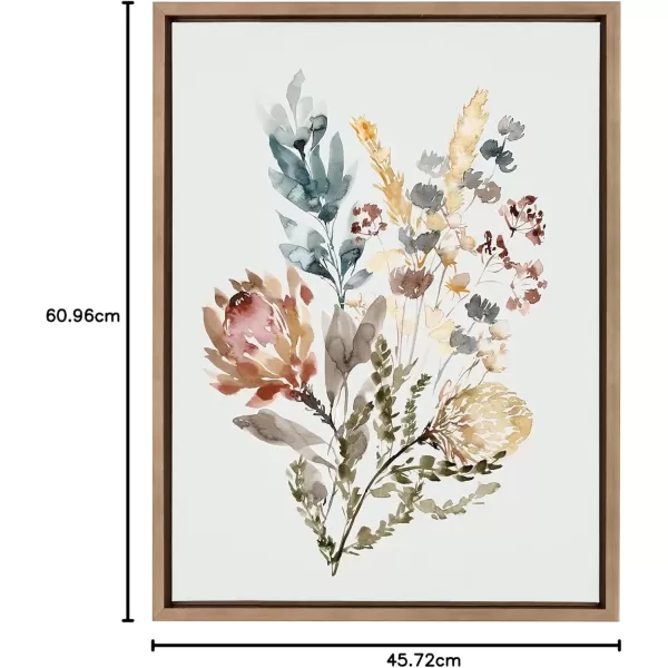 imageKate and Laurel Sylvie Wildflower Bunch Framed Canvas Wall Art by Sara Berrenson 18x24 Natural Floral Accent for WallGold