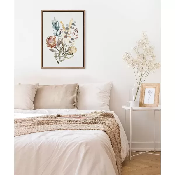 imageKate and Laurel Sylvie Wildflower Bunch Framed Canvas Wall Art by Sara Berrenson 18x24 Natural Floral Accent for WallGold