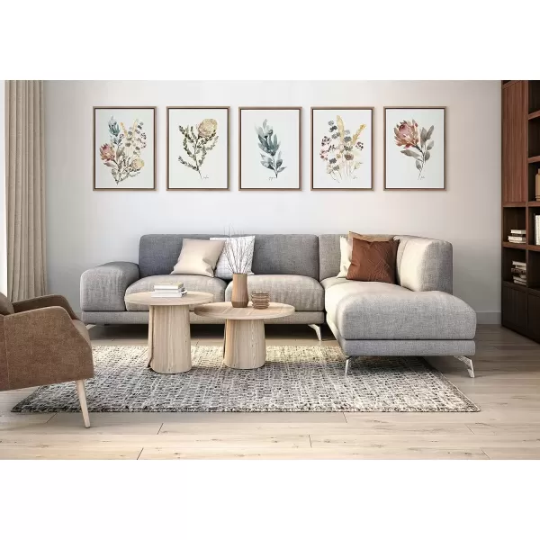 imageKate and Laurel Sylvie Wildflower Bunch Framed Canvas Wall Art by Sara Berrenson 18x24 Natural Floral Accent for WallGold