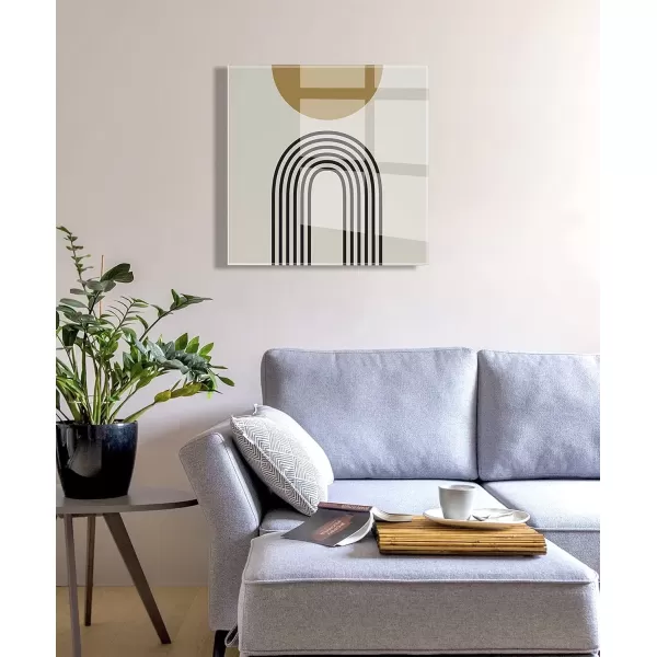 imageKate and Laurel x The Creative Bunch Studio Collaboration Retro Mountain Sunrise Modern Acrylic Art 23x23 Minimalist Landscape Art for Wall