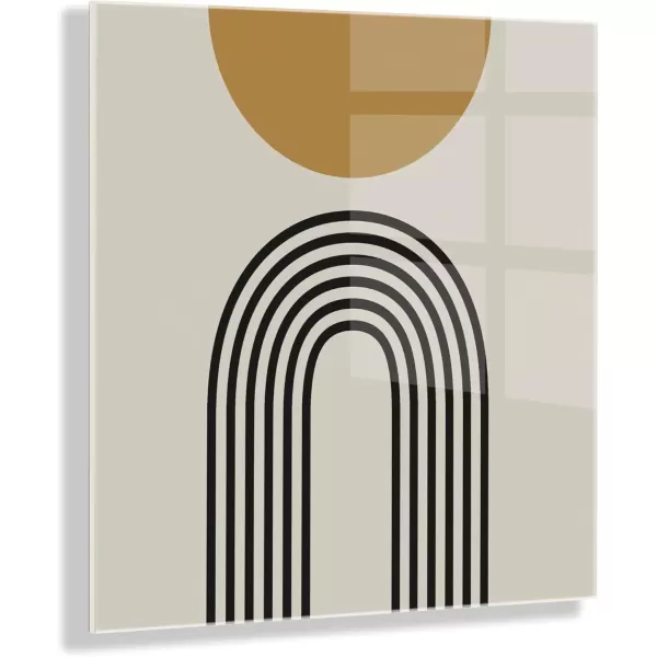 imageKate and Laurel x The Creative Bunch Studio Collaboration Retro Mountain Sunrise Modern Acrylic Art 23x23 Minimalist Landscape Art for Wall