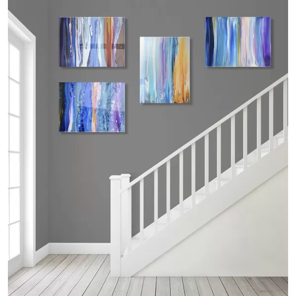 imageKate and Laurel x Xizhou Xie Collaboration Coastal Currents Frameless Floating Acrylic Art 23x31 Modern Abstract Bright Landscape Art for Wall
