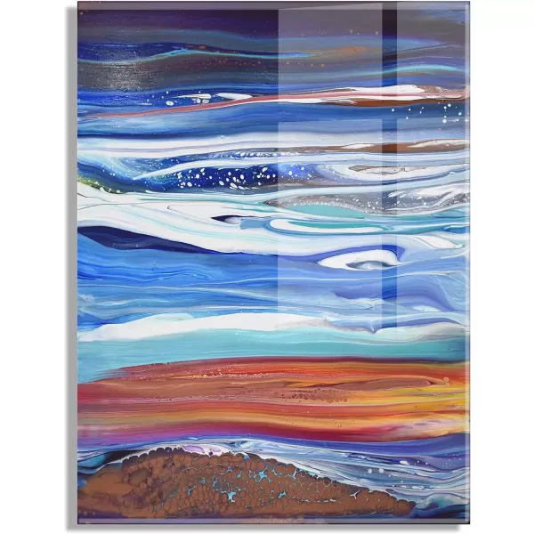 imageKate and Laurel x Xizhou Xie Collaboration Coastal Currents Frameless Floating Acrylic Art 23x31 Modern Abstract Bright Landscape Art for Wall