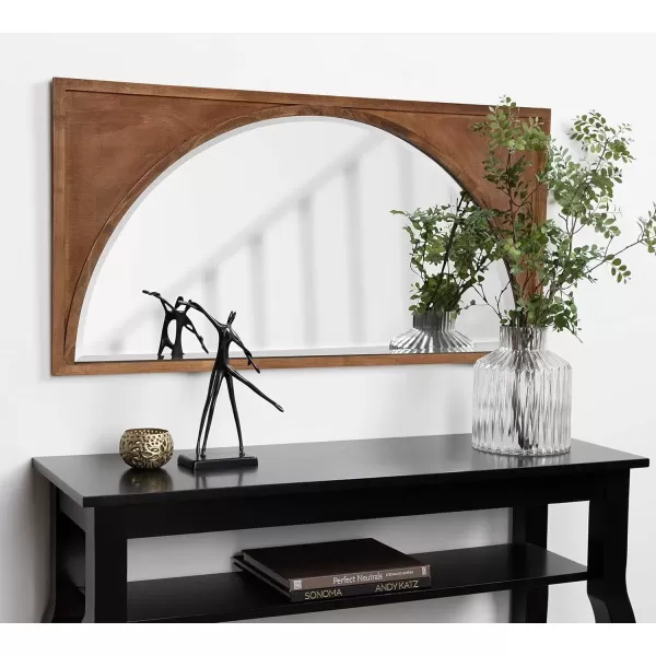 imageKate and Laurel Andover Casual Framed Arch Mirror with Beveled Edge Black 42x215 Modern Farmhouse Home Decor for Entryway Living Room Or BedroomBrown