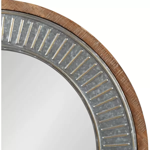 imageKate and Laurel Deely Rustic Wood and Metal Framed Arch Mirror 24 x 36 Farmhouse Decorative Mirror for Wall