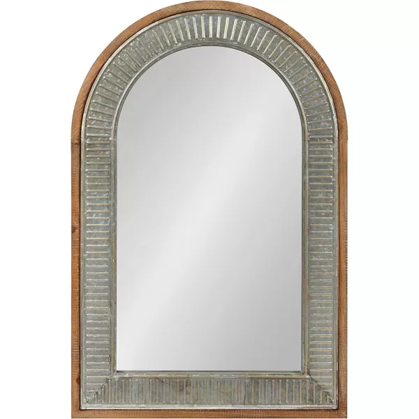imageKate and Laurel Deely Rustic Wood and Metal Framed Arch Mirror 24 x 36 Farmhouse Decorative Mirror for Wall
