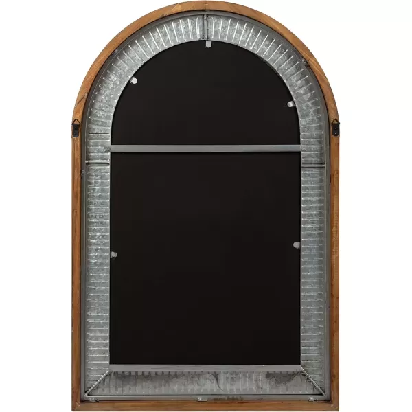 imageKate and Laurel Deely Rustic Wood and Metal Framed Arch Mirror 24 x 36 Farmhouse Decorative Mirror for Wall