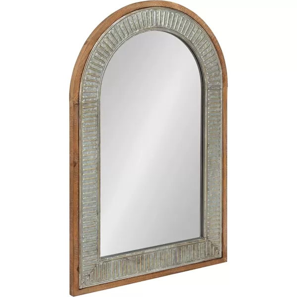 imageKate and Laurel Deely Rustic Wood and Metal Framed Arch Mirror 24 x 36 Farmhouse Decorative Mirror for Wall