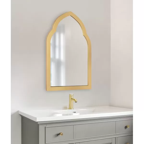 imageKate and Laurel Eileen Framed Arch Mirror 20quot x 30quot Gold Modern Arched Bathroom Vanity MirrorGold