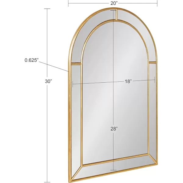 imageKate and Laurel Fairbrook Transitional Arched Wall Mirror 20 x 30 Gold Sophisticated Glam Mirror Decor for Wall