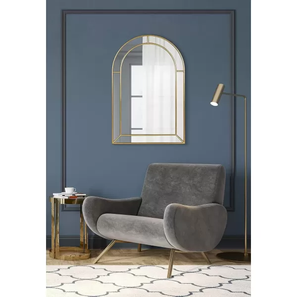 imageKate and Laurel Fairbrook Transitional Arched Wall Mirror 20 x 30 Gold Sophisticated Glam Mirror Decor for Wall