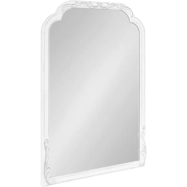 imageKate and Laurel Fraimont Vintage Decorative Scalloped Arch Mirror with Ornate Detailing and Distressed Finish 24x34 White