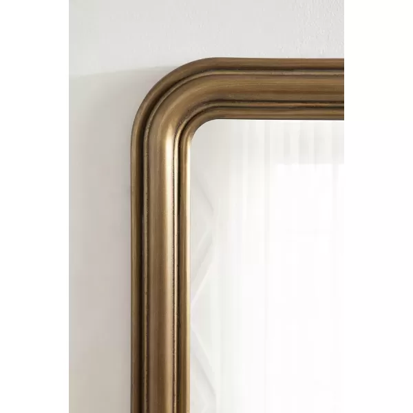 imageKate and Laurel Kinsman Traditional Rounded Arched Wall Mirror 26 x 36 Gold Decorative Contemporary Tall Wood Mirror with Radius Corners for Vertical or Horizontal DisplayGold