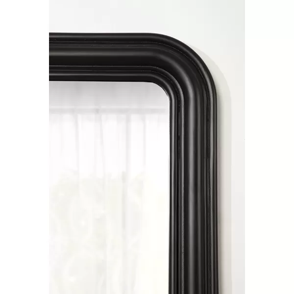 imageKate and Laurel Kinsman Traditional Rounded Arched Wall Mirror 26 x 36 Gold Decorative Contemporary Tall Wood Mirror with Radius Corners for Vertical or Horizontal DisplayBlack