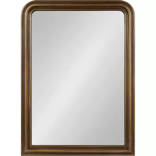 imageKate and Laurel Kinsman Traditional Rounded Arched Wall Mirror 26 x 36 Gold Decorative Contemporary Tall Wood Mirror with Radius Corners for Vertical or Horizontal DisplayGold