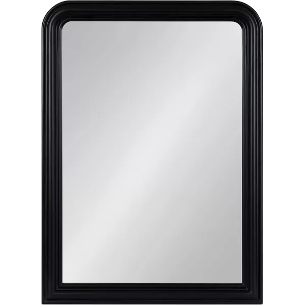 imageKate and Laurel Kinsman Traditional Rounded Arched Wall Mirror 26 x 36 Gold Decorative Contemporary Tall Wood Mirror with Radius Corners for Vertical or Horizontal DisplayBlack