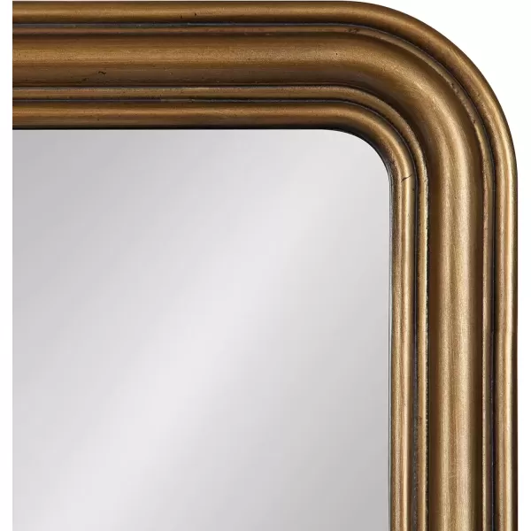 imageKate and Laurel Kinsman Traditional Rounded Arched Wall Mirror 26 x 36 Gold Decorative Contemporary Tall Wood Mirror with Radius Corners for Vertical or Horizontal DisplayGold