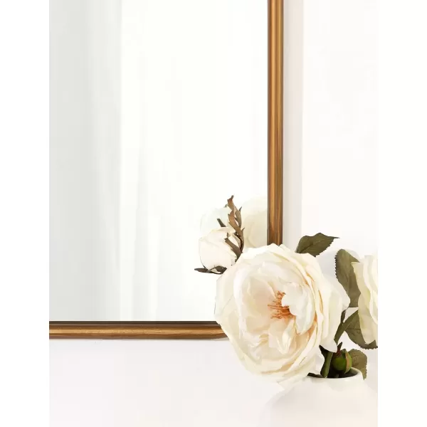 imageKate and Laurel Laubry Vintage Ornate Round Rectangle Mirror with Slim Frame Resin Crown and Soft Curvature 20x30 SilverGold