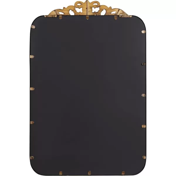 imageKate and Laurel Laubry Vintage Ornate Round Rectangle Mirror with Slim Frame Resin Crown and Soft Curvature 20x30 SilverGold