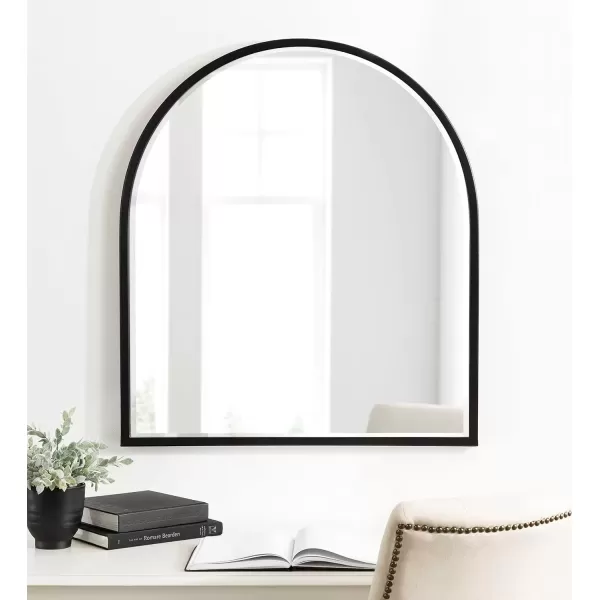 imageKate and Laurel McLean Modern Arched Metal Framed Wall Mirror 32 x 36 Black Minimal Decorative Mirror with Rounded Arch Shape for Stunning Wall Home DecorBlack