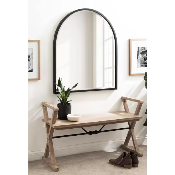 imageKate and Laurel McLean Modern Arched Metal Framed Wall Mirror 32 x 36 Black Minimal Decorative Mirror with Rounded Arch Shape for Stunning Wall Home DecorBlack