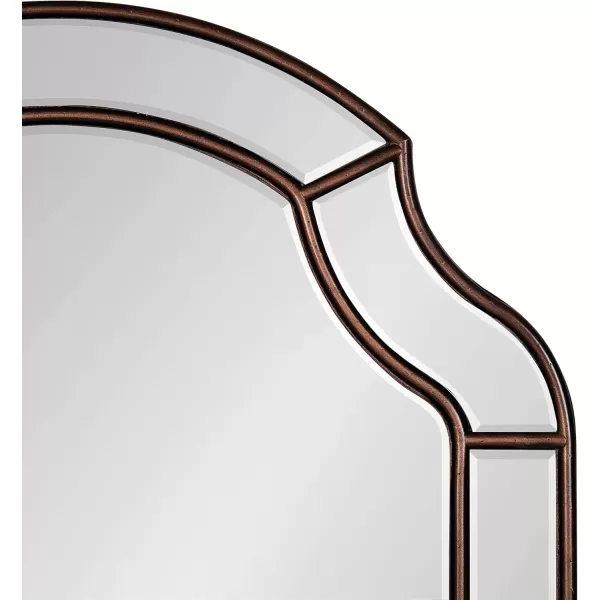 imageKate and Laurel Pinchot Glam Arched Wall Mirror 24 x 32 Gold Sophisticated Scalloped Arch Mirror for Wall Decor with Overlay and Dimensional DesignBronze