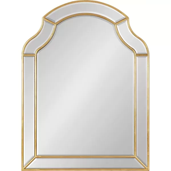 imageKate and Laurel Pinchot Glam Arched Wall Mirror 24 x 32 Gold Sophisticated Scalloped Arch Mirror for Wall Decor with Overlay and Dimensional DesignGold