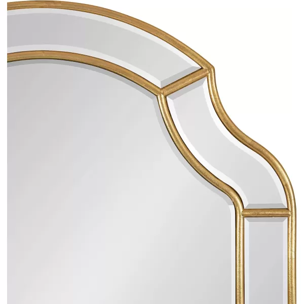 imageKate and Laurel Pinchot Glam Arched Wall Mirror 24 x 32 Gold Sophisticated Scalloped Arch Mirror for Wall Decor with Overlay and Dimensional DesignGold