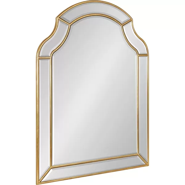 imageKate and Laurel Pinchot Glam Arched Wall Mirror 24 x 32 Gold Sophisticated Scalloped Arch Mirror for Wall Decor with Overlay and Dimensional DesignGold