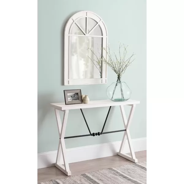 imageKate and Laurel Stonebridge Rustic Arch Mirror 24quot x 36quot White Chic Coastal InspirationWhite