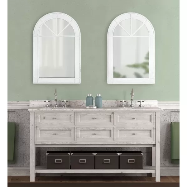 imageKate and Laurel Stonebridge Rustic Arch Mirror 24quot x 36quot White Chic Coastal InspirationWhite