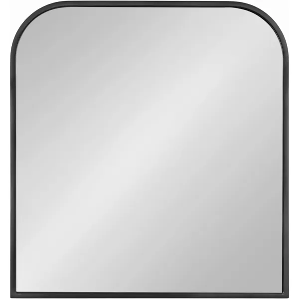 imageKate and Laurel Valenti Contemporary Metal Wide Arched Wall Mirror 28 x 30 Black Sophisticated Modern Transitional Round Arch Mirror with Narrow FrameBlack