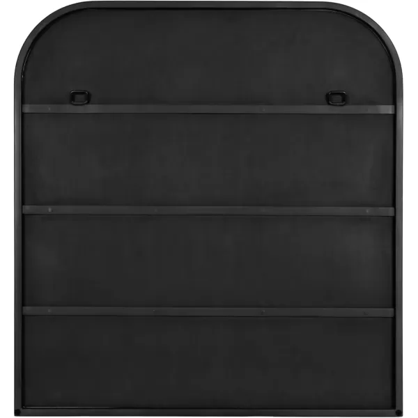 imageKate and Laurel Valenti Contemporary Metal Wide Arched Wall Mirror 28 x 30 Black Sophisticated Modern Transitional Round Arch Mirror with Narrow FrameBlack