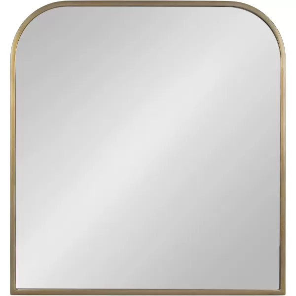 imageKate and Laurel Valenti Contemporary Metal Wide Arched Wall Mirror 28 x 30 Black Sophisticated Modern Transitional Round Arch Mirror with Narrow FrameGold