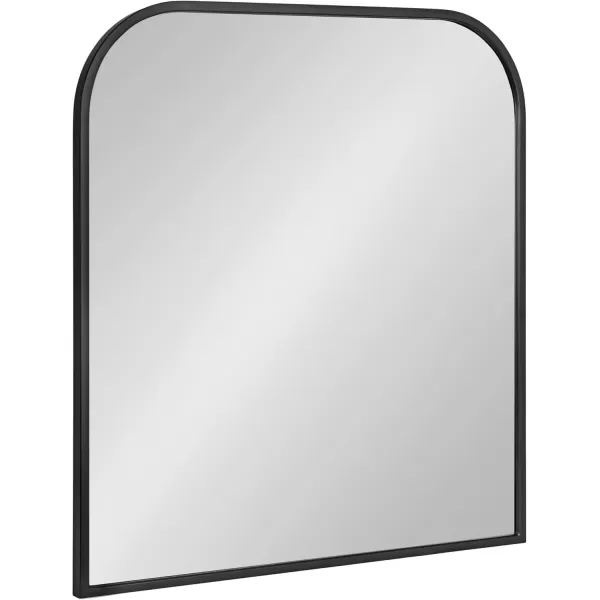 imageKate and Laurel Valenti Contemporary Metal Wide Arched Wall Mirror 28 x 30 Black Sophisticated Modern Transitional Round Arch Mirror with Narrow FrameBlack