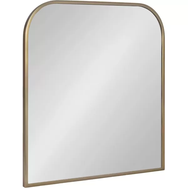 imageKate and Laurel Valenti Contemporary Metal Wide Arched Wall Mirror 28 x 30 Black Sophisticated Modern Transitional Round Arch Mirror with Narrow FrameGold