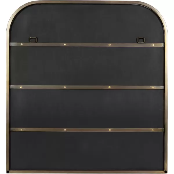 imageKate and Laurel Valenti Contemporary Metal Wide Arched Wall Mirror 28 x 30 Black Sophisticated Modern Transitional Round Arch Mirror with Narrow FrameGold