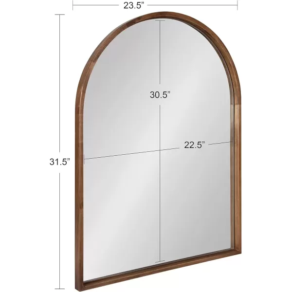 imageKate and Laurel Valenti Farmhouse Arched Wall Mirror 24 x 32 Rustic Brown Sophisticated Modern Mirror for Wall Decor