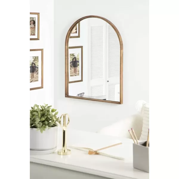 imageKate and Laurel Valenti Farmhouse Arched Wall Mirror 24 x 32 Rustic Brown Sophisticated Modern Mirror for Wall Decor