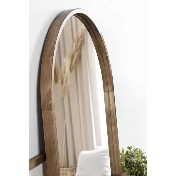 imageKate and Laurel Valenti Farmhouse Arched Wall Mirror 24 x 32 Rustic Brown Sophisticated Modern Mirror for Wall Decor